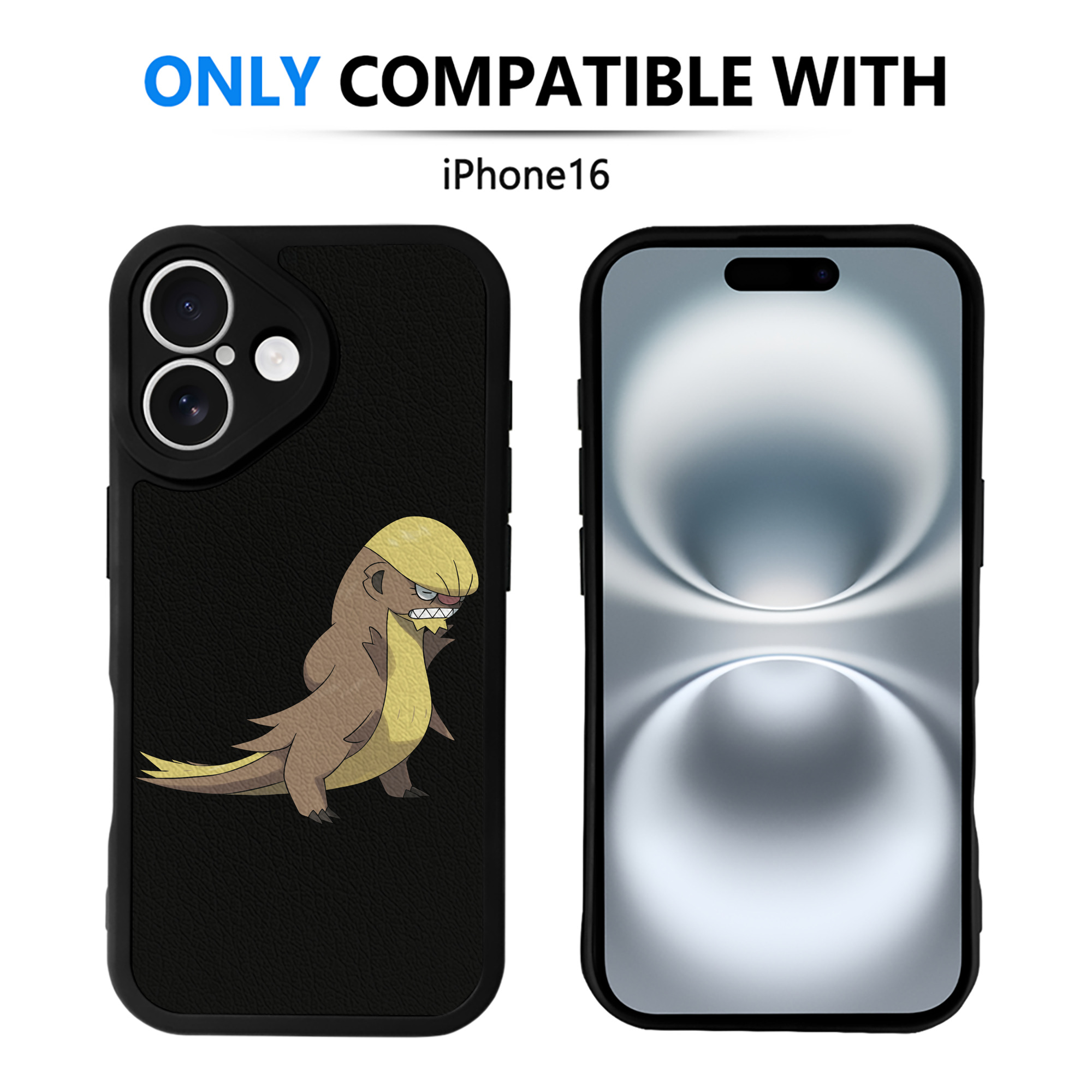 （画像用） ポケットモンスター Pokémon 【iPhone 16シリーズ対応】シリコンスマホケース（レザー調） 材質：シリコン